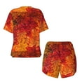thumbnail image 5 of Picia Autumn Leaf Pajamas Sets for Women Soft Short-Sleeved Pjs with Lounge Shorts Two Piece Sleepwear-, 5 of 9
