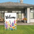 thumbnail image 3 of AMHNF Linen Garden Flag with Watercolor Wildflowers - Welcome Sign for Spring Summer Home Outdoor Garden Yard Door Decor 12x18 inch, 3 of 5
