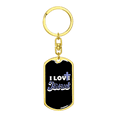 thumbnail image 4 of I Love Jesus Stainless Steel or 18k Gold Premium Swivel Dog Tag Keychain, 4 of 8