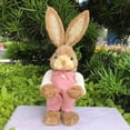 thumbnail image 5 of Realistic Handcrafted Straw Easter Bunny, 1Pc Large Standing Rabbit Figurine, Great for Easter decorations for Clearance, Easter Bunny decorations and Spring Home decor indoor, 5 of 5