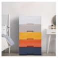 thumbnail image 5 of Plastic Drawer Dresser for Bedroom,5 Drawer Stackable Vertical Storage Tower Tall Dressers with Casters,Large Containers for Storing Arts, Crafts, Clothes and Toys(5-Layer,Morandi-Small), 5 of 7