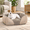 Beige-M(25"x 21"x 8"), variant on Light Grey S(20"x 19"x 6") Rectangle Washable Soft Calming Pet Cuddler Bed