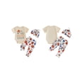 thumbnail image 2 of BemeyourBBs Newborn Baby Boys My First Basketball Season Outfit Infant Boys Summer Clothes Letters Print Short Sleeve Romper Basketball Pants Set Hat, 2 of 9