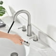 thumbnail image 3 of Modern 2-Handle Bathroom Sink Faucet with - Drain, Brushed Nickel, 3-Hole Vanity Faucet, 3 of 4