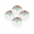 thumbnail image 7 of 15 Inch Round Placemats Set of 4, Watercolor Roses Non Slip Heat Insulation PP Table Mats, Spring Flowers Leaves Butterflies Botanical Washable Place Mats for Kitchen Dining Party Table Decor, 7 of 7