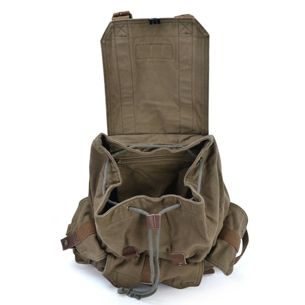 Gootium Vintage Canvas Backpack Unisex Casual Classic Rucksack Army Green Walmart
