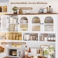 thumbnail image 7 of Hiphuta 71" Tall Pantry Cabinet with Arched Glass Doors, 47" Wide Kitchen Storage Cabinet with Microwave Stand & Charging Station, Hutch Cupboard for Kitchen Dining Room, White, 7 of 7