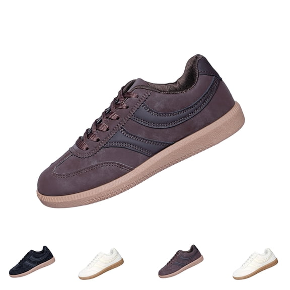 Domzle Women's Sneakers Lace Up Casual Tennis Walking Shoes | Classic & Trendy, Soft Insole, Non-Slip & Breathable, Slip On, Fits Shopping, Dates, Dresses & Daily Wear White