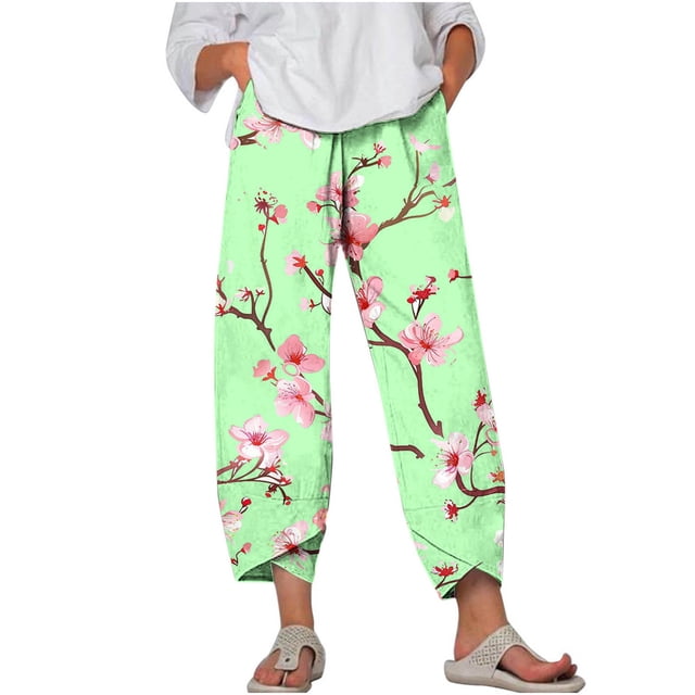 Pantalon Ajusté Imprimé Confortable et Tendance pour Femme pour l'Été