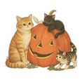 thumbnail image 4 of Womens Plus Size Halloween Cat Pumpkin Sweatshirt Retro 90s Graphic Crewneck Soft Fall Pullover Tops Beige L, 4 of 5