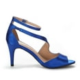 thumbnail image 2 of Dream Pairs Women's Fashion Ankle Strap Open Toe Stilettos Wedding Party Heel Sandals NILE ROYAL/BLUE Size 6.5, 2 of 3