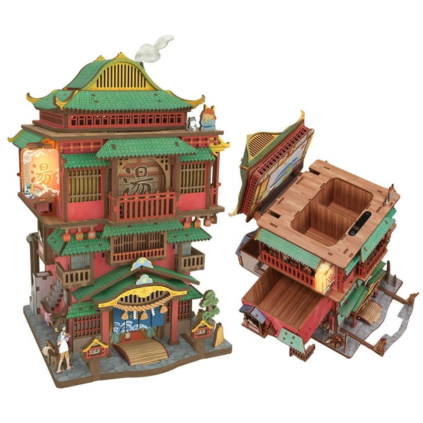 Kit de rompecabezas 3D Tonecheer Onsen Saga con almacenamiento para adultos