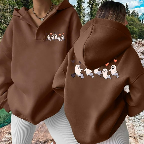 XINXIAOO Womens Sweatshirt Hoodies Long Sleeve Hoodie Pullover Sweatshirt Baggy Hoodies Brown Hoodie Cute Fall Clothes Women’S Clothing