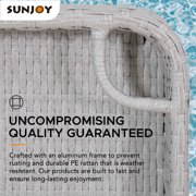 Floating Pool Tray Floating Serving Tray Table & Bar - Pool Floats for Adults, Spas, Pool Parties - Floating Tray for Pool Serving Drinks, Sunjoy Floating Brunch 24x24'', Food on The Water -Grey