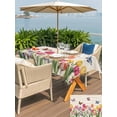 thumbnail image 5 of Outdoor Tablecloths with Umbrella Hole & Zipper, Tulips Spring Floral Tablecloth Rectangle 60x84 Inch, Pastoral Flowers Butterfly Rustic Waterproof Table Cloth, Patio/Pool/Picnic Table Covers, 5 of 8