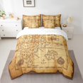 thumbnail image 2 of 7 Pieces Nautical Comforter Full Size, Retro Sailboat Fitted Sheet Compass Sugar Skull Flat Sheet Teens, Vintage Pirate Boat Pillow Cases Camping Throw Pillow Covers, 2 of 5