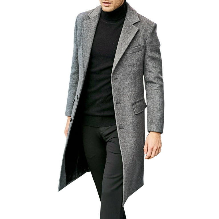 2DXuixsh Full Length Mens Trench Coat Men Plus Size Winter Coat Lapel Collar Long Sleeve Padded Leather Jacket Vintage Thicken Coat Sheepskin Jacket