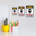 thumbnail image 3 of Portrait Round Plus Danger Genius At Work Wall or Door Sign | Easy Installation | Funny Novelty Imitation Warning Signs -Small, 3 of 6