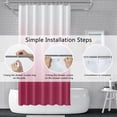 thumbnail image 4 of Rose Pink Shower Curtain Set with Hooks Modern Ombre White Red Shower Curtains for Bathroom Hotel Dorm Solid Boho Waterproof Fabric Shower Curtain 72x72inches, 4 of 6