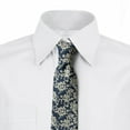 thumbnail image 2 of Floral Necktie, Vibrant Little Blooms, Dress Tie, 3.7", Night Blue Ivory, by Ambesonne, 2 of 3