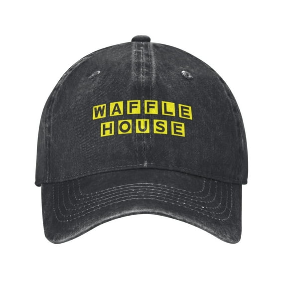 Waffle House Unisex Adult Washed Denim Cotton Sport Outdoor Baseball Cap Adjustable Cowboy Baseball Hat