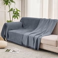 thumbnail image 2 of Couch Cover Sofa Covers for 3 Cushion Sectional Couch Covers L Shape Couch Cover with Tassel Sofa Protector Washable Reversible Chenille Sofa Slipcover for Pet (Dark Grey,XLarge(71 * 134)), 2 of 15