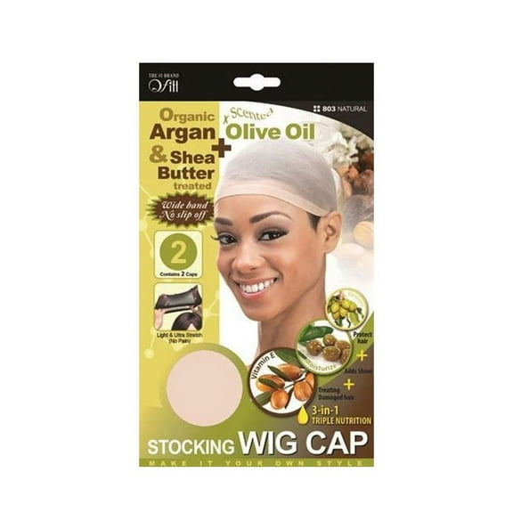 M&M Headgear Org Wig Cap Natural, 2/PK