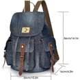 thumbnail image 2 of Backpack, Vintage Jeans Canvas Backpack with Multiple Pockets Fits 14 Inch Laptop for Daypack Casual School and Travel, 2 of 4