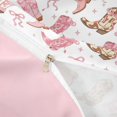 thumbnail image 4 of jejeloiu Pink Cowgirl Boot Bow Duvet Cover Set Kids,Cute Western Print Bedding Full,Reversible,3-Piece(No Comforter), 4 of 6
