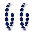 thumbnail image 2 of ANGARA Natural 4.08 Ct Sapphire Inside-Out Medium Hoop Earrings in 14K White Gold for Women (Size-4x3mm) | September Birthstone, Anniversary, Jewelry Gift for Women | Natural Blue Sapphire Earrings, 2 of 7