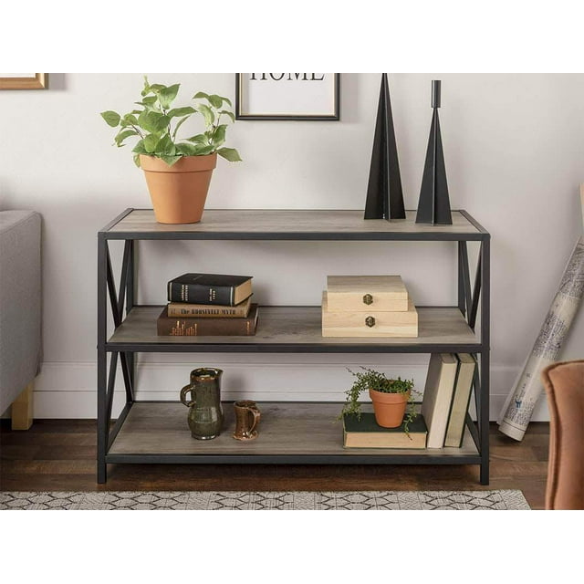 40" Industrial Wood Bookcase - Available in 7 Colours