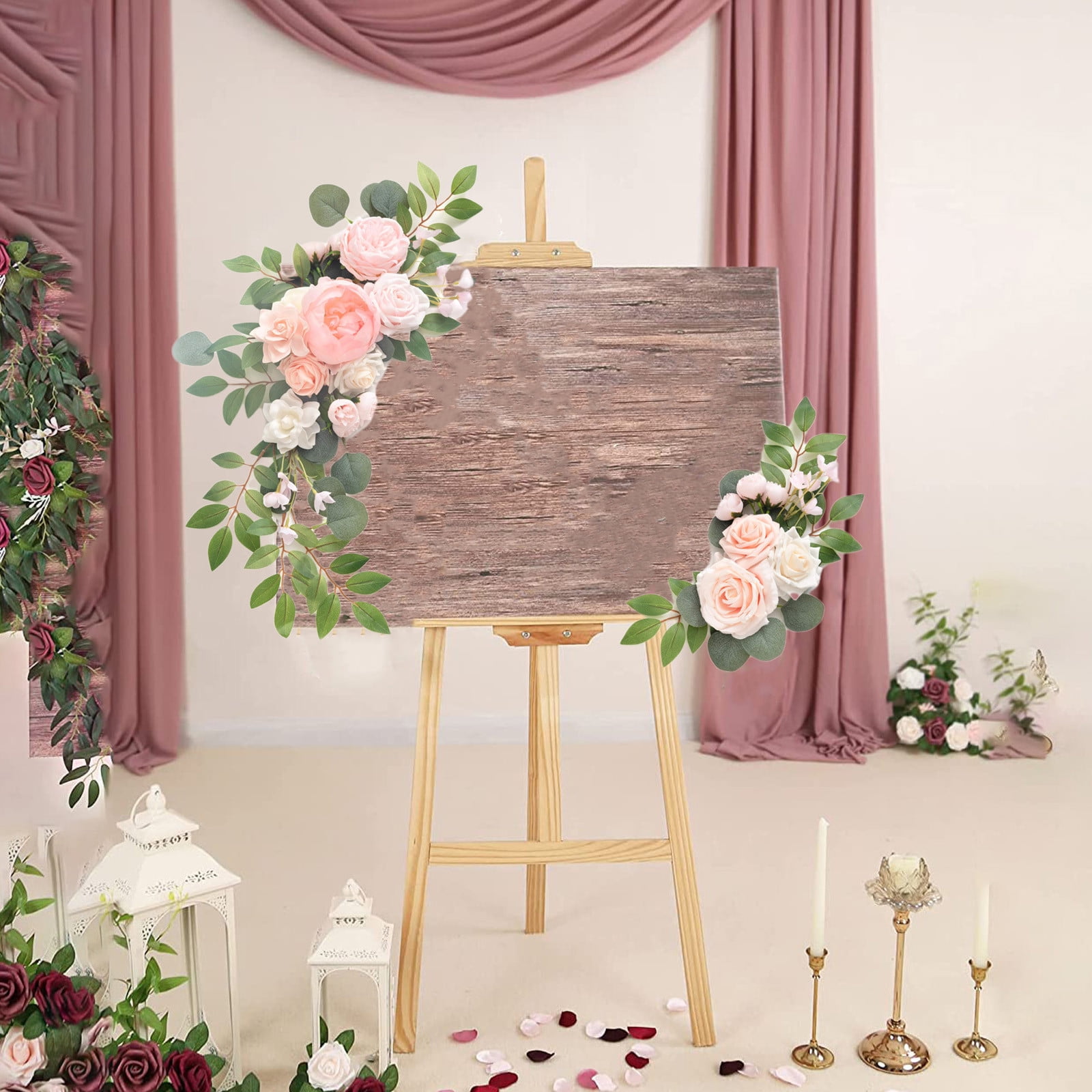 Roiihwy Artificial Flowers for Outdoor 19.68X9.84X3.14 Inches, Artificial Plants & Flowers Be Suited to Banquet, Party, Reception Entrance Wedding Arch and Background Decoration