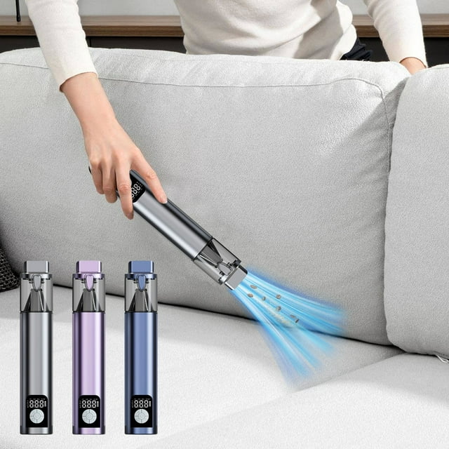Car Vacuum Inflator Pump | 2-in-1 Handheld Portable 70W Wireless Vacuum Cleaner & Tire Inflator • 6000mAh Battery • LED Light • Digital Pressure Display • Blue/Purple