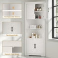thumbnail image 5 of Corner Cabinet 67” Tall, Farmhouse Corner Cabinet with Doors and 5 Shelves, Bathroom Cabinet Organizer Home Space Saver for Kitchen, Living Room, White, 5 of 8