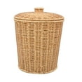 thumbnail image 6 of OUNONA Imitation  Wicker Trash Can with Lid Woven Waste Basket for Bathroom Office Bedroom Small Garbage Bin with Lid Stylish Trash Can for Home and Kitchen, 6 of 7