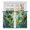Green Lime Blue, variant on Green Leaves Kitchen Curtains 45 Inch Length, Watercolor Summer Botanical Leaf Tiers Curtains for Bathroom Bedroom Cafe, Light Filtering Small Window Treatment Short Tiered Drapes 2 Panels 42"Wx45"L