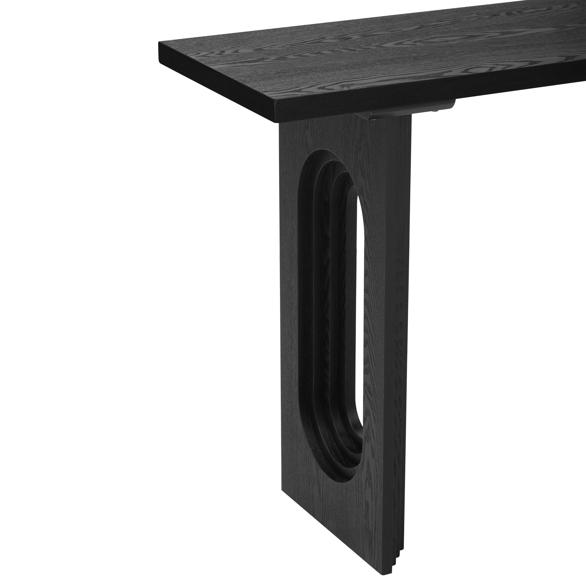 59" Console Table,Wooden Sofa Table Entryway Table with Distinctive Round Hollow Legs for Hallway, Entrance, Living Room, Bedroom,Black