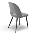 thumbnail image 2 of Pemberly Row Contemporary Velvet Side Chair (Set of 2) in Gray, 2 of 7