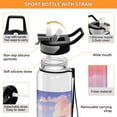 thumbnail image 4 of Aircraft Clouds Pink Airplane Sports Water Bottle Portable Travel Mug 32oz BPA Free Leak Proof Straw Transparent Tritan for Gym Yoga Cycling Camping, 4 of 7