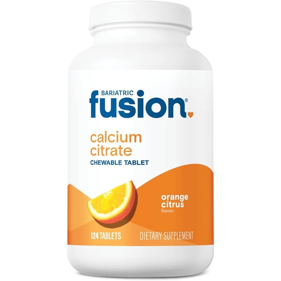 Bariatric Fusion Calcium Citrate | 31 Servings | 124 Tablets | Orange Citrus Flavor
