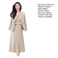 thumbnail image 5 of Joernso 2Pcs/Set Women Outfit Commute Trendy Comfortable Mid-length Light Luxury Streetwear Sling Spring Coat Dress Spring Clothing, 5 of 5