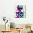 thumbnail image 3 of Skull Canvas Print for Girls Gothic Wall Art Colorful Human Skeleton Artwork Bone Bedroom Decor 12*16in/16*20in&nbsp;, 3 of 5