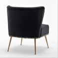 thumbnail image 4 of US Pride Furniture Corisha 25"W Velvet Armless Accent Chair, Black, 4 of 5