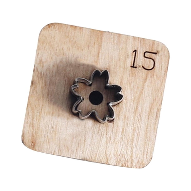 Troquel de corte de cuero con forma de flor, artesanía en papel hecha a mano, conveniente plantilla de corte de cuero de madera para bolso, decoración del hogar, mochila, sastre inicial 15mm Soledad Troqueles de corte