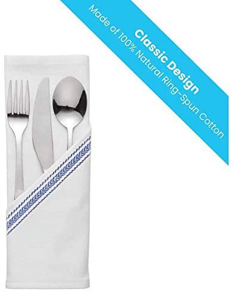  Zeppoli Classic Dish Towels - 30 Pack - 14 by 25 - 100%  Cotton Kitchen Towels - Reusable Bulk Cleaning Cloths - Blue Hand Towels -  Super Absorbent - Machine Washable: Home & Kitchen