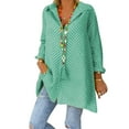 thumbnail image 3 of Plus Size Women V Neck Polka Dot Shirt Tops Long Sleeve Loose Blouse Ladies Oversized Tops S-5XL, 3 of 3