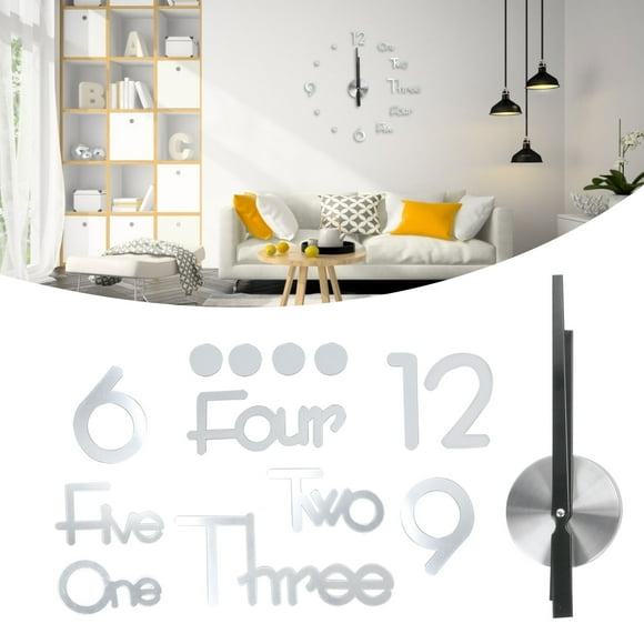 Large Wall Clock, Frameless DIY Decor Clock Mirror Atomic Wall Clock, Modern Simple Style Decor Clock For Office Room Decor, Minimalist