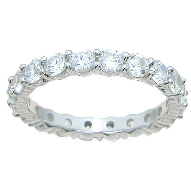 Iceposh 925 Sterling Silver Eternity Bands for Women & Wedding Ring