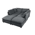 thumbnail image 5 of 130" Inch U-shaped Sectional Sofa with Convertible Ottoman, Linen Fabric Modular Sofa Couch Set, Free Combination Sleeper Sofa for Living Room Apartment Office, 5 of 8