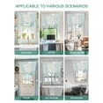 thumbnail image 5 of Aqua White Tie Up Curtains for Windows 63 Inch Length Balloon Curtains Kitchen Adjustable Balloon Window Shade Abstract Grey Chrysanthemum Flower Floral Tie Up Valance Bathroom Curtain Window 42"x63", 5 of 6